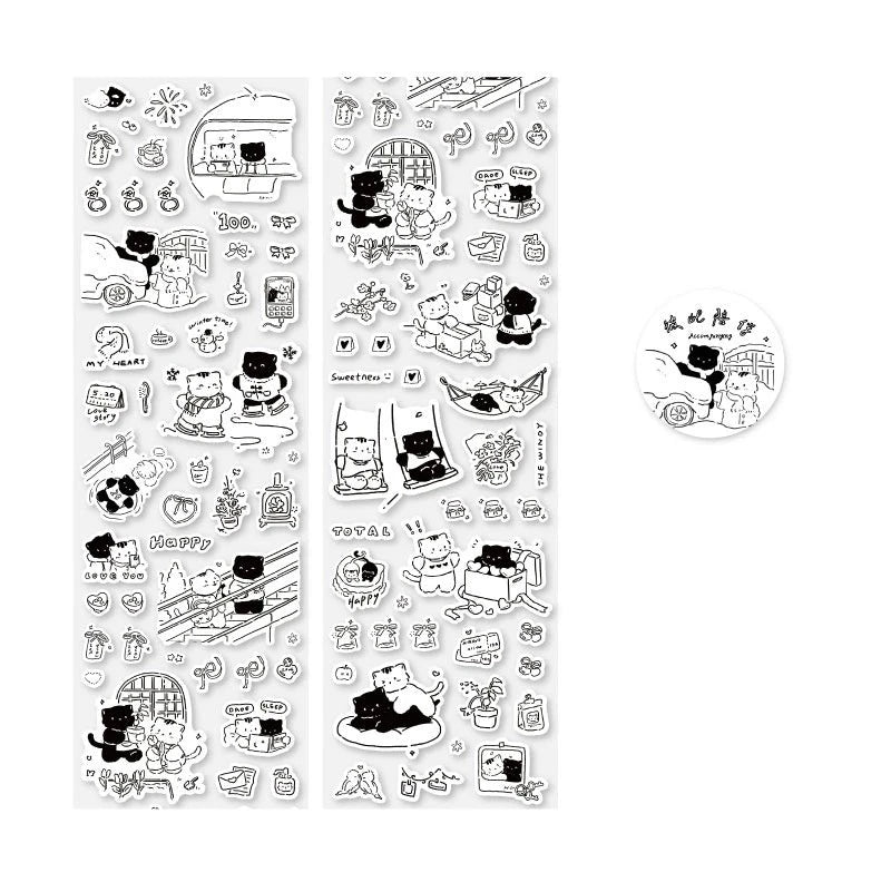 Monochrome Meow Sticker Set