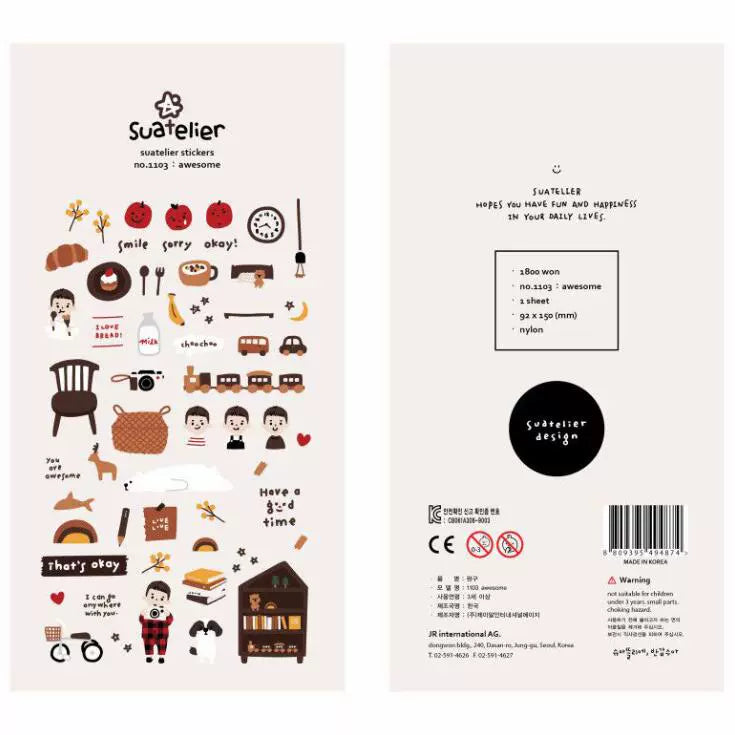 Korea BONITO Adorable Cat Life Stickers | Cute and Lovable Daily Cat Moments for Decoration