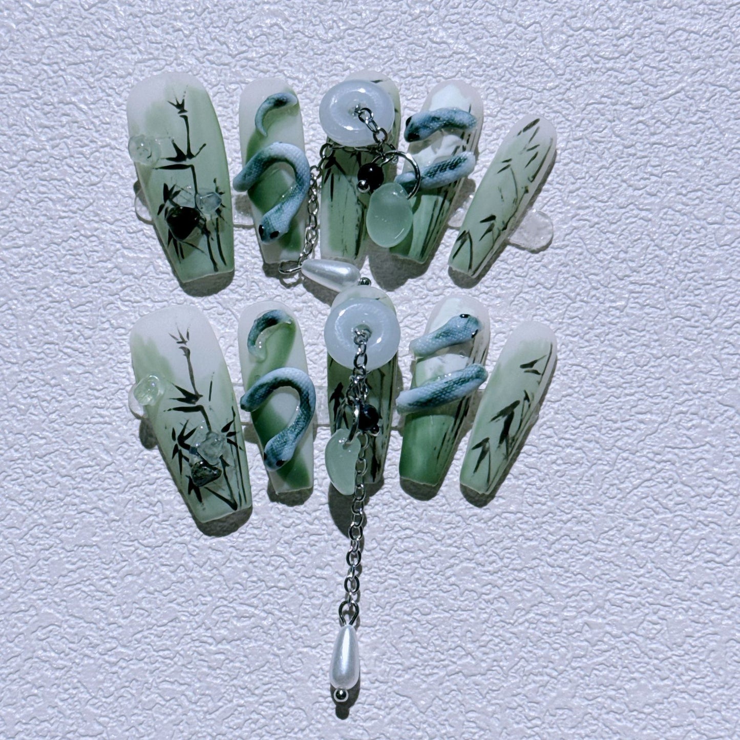 Jade Bamboo Oriental Noble Nail Art