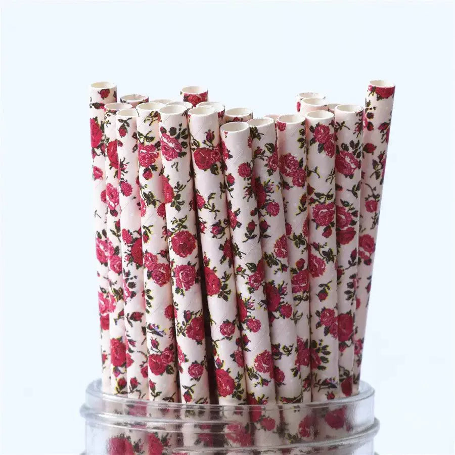 Eco-Chic Vintage Inspired Paper Straws - Romantic & Biodegradable