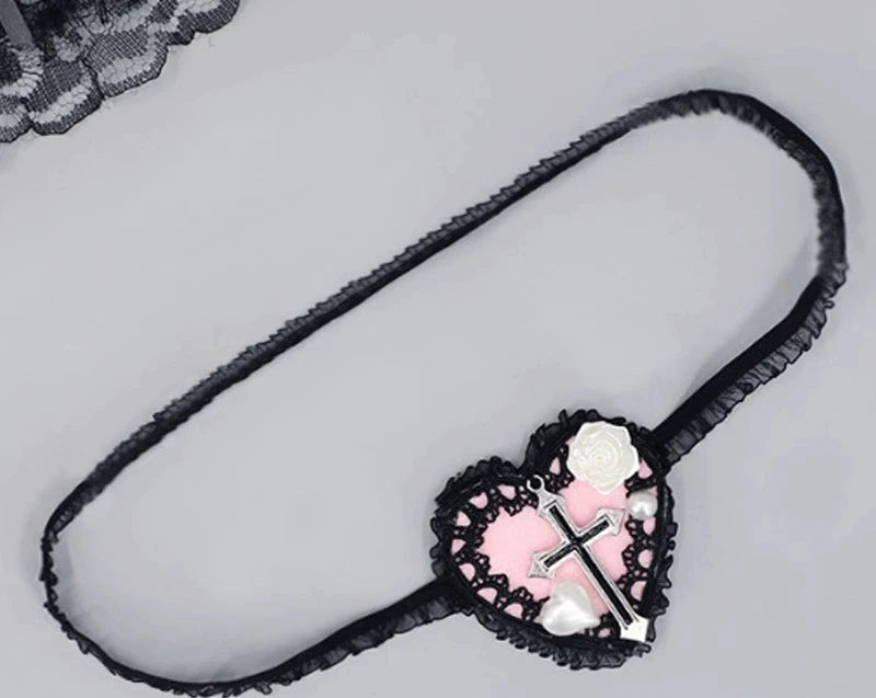 Gothic Lace Cross Eye Patch