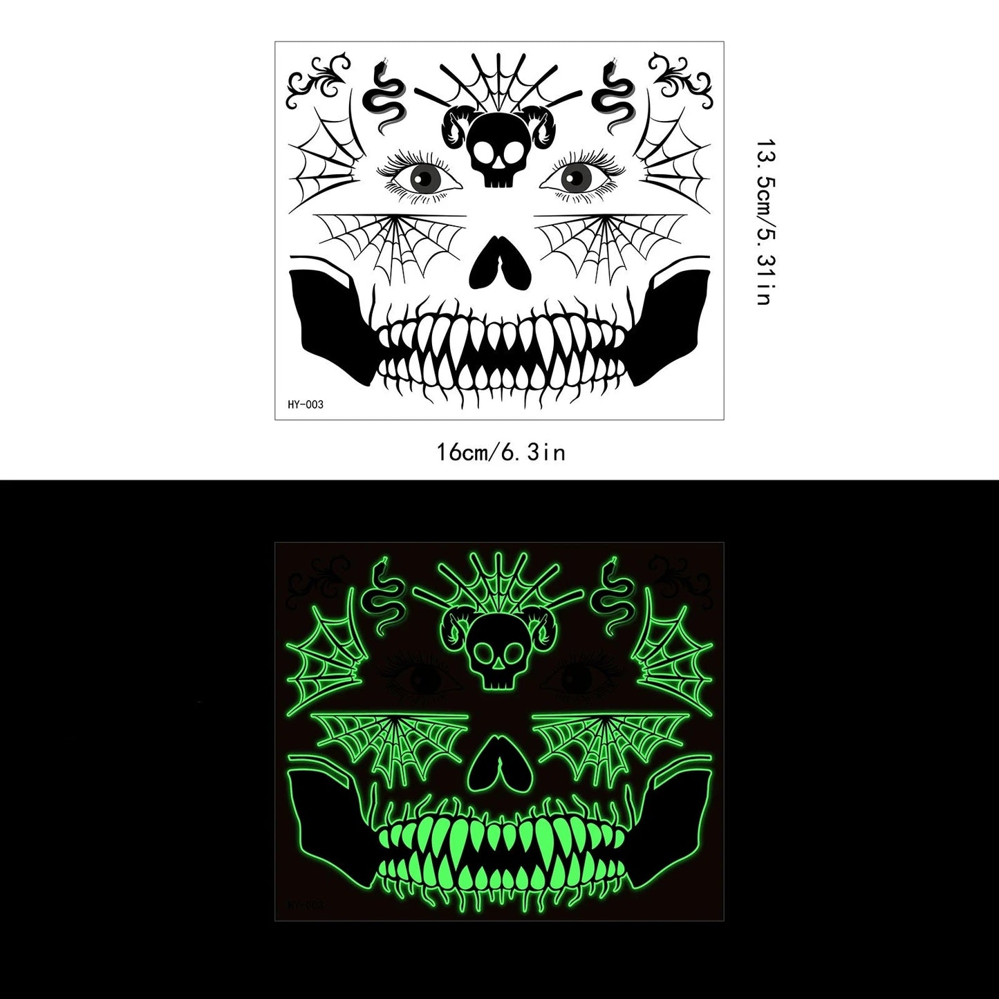 Glow-in-the-Dark Halloween Tattoo Stickers
