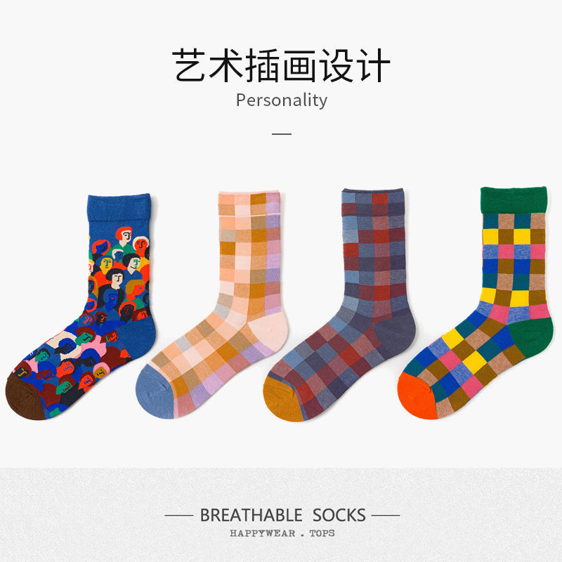 Vintage Canvas Art Socks