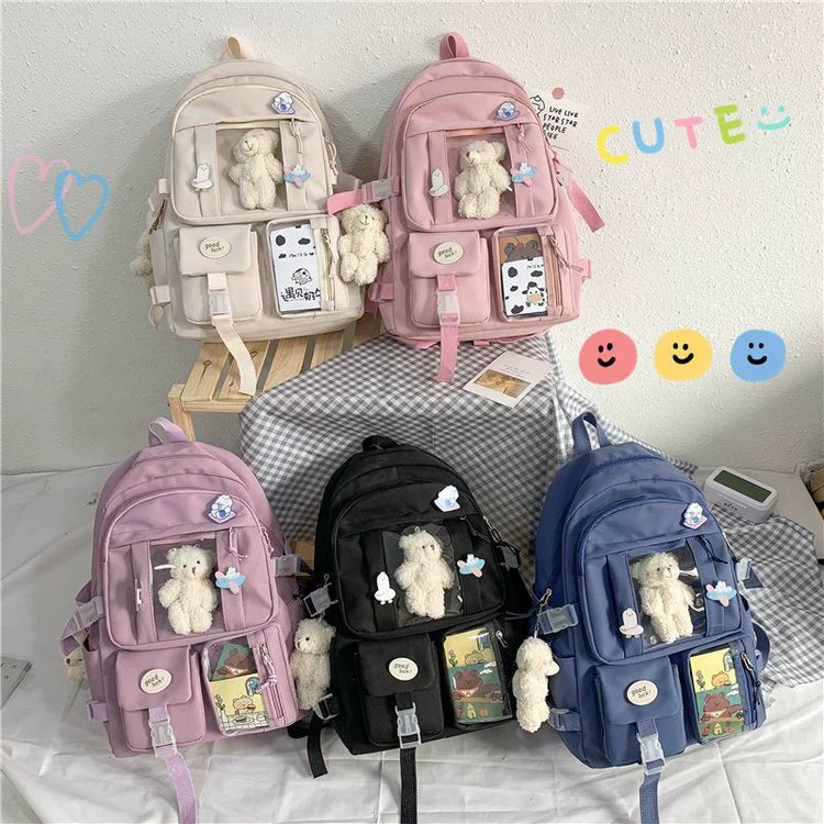 Trendy Large Capacity Cartoon Backpack - Korean Harajuku Style