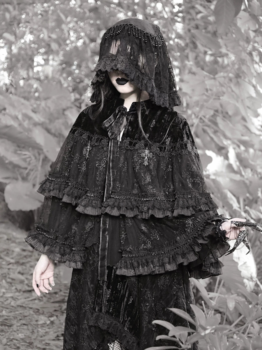 Mist Classical Gothic Lace Headpiece with Veil