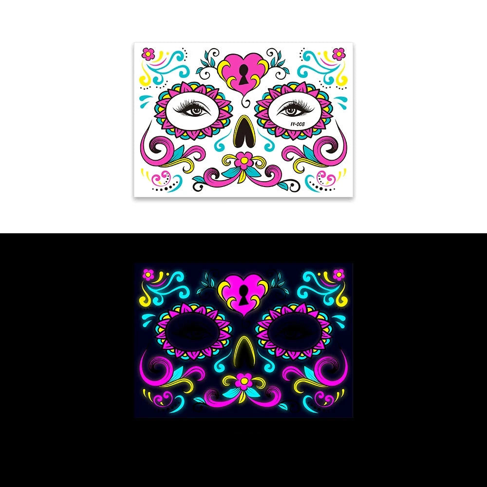 Glow-in-the-Dark Halloween Tattoo Stickers