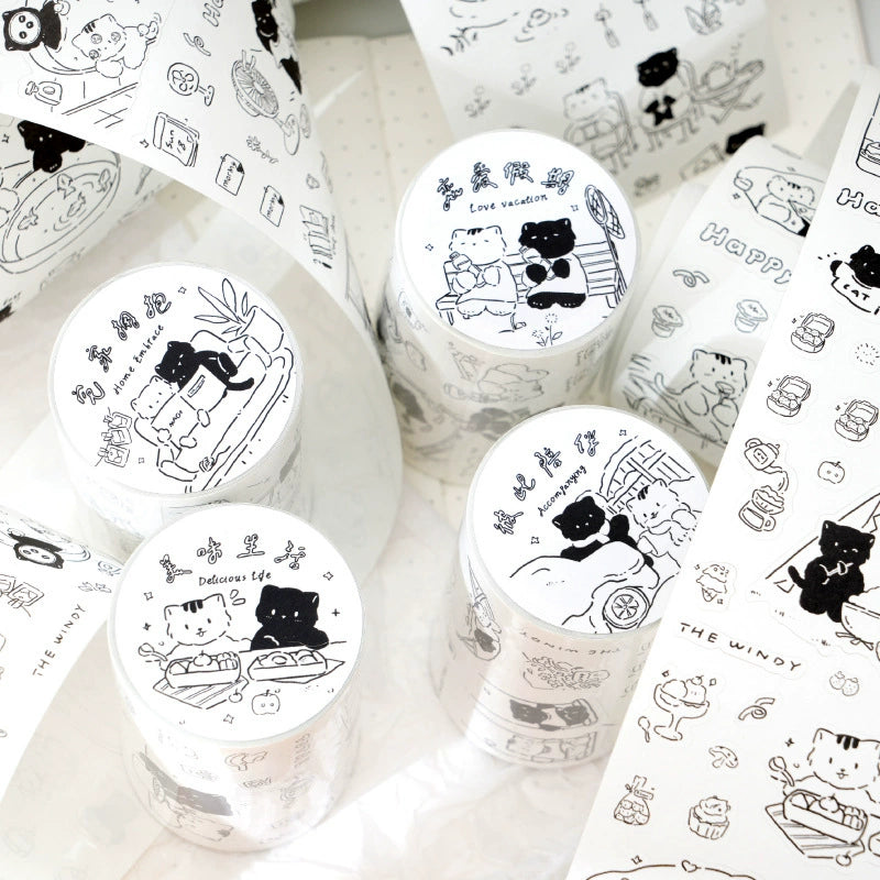 Monochrome Meow Sticker Set