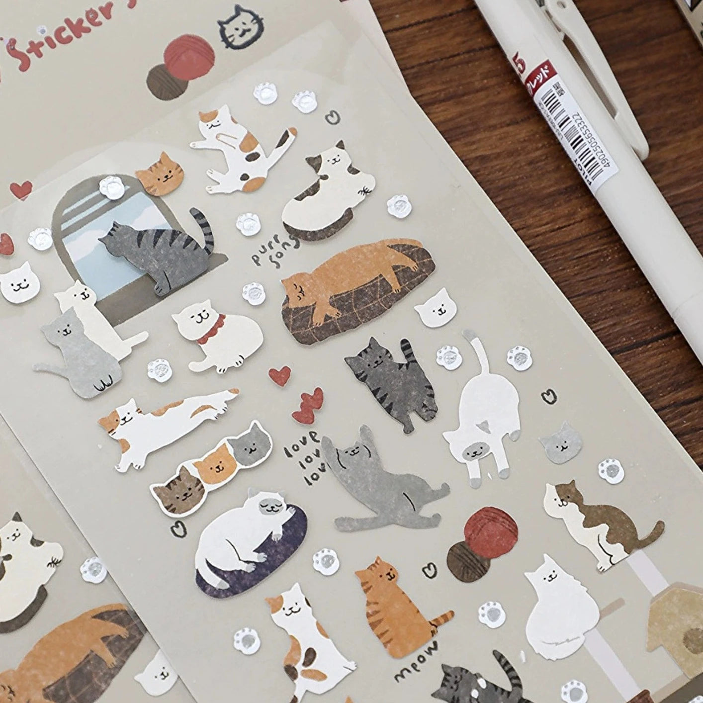 Korea BONITO Adorable Cat Life Stickers | Cute and Lovable Daily Cat Moments for Decoration
