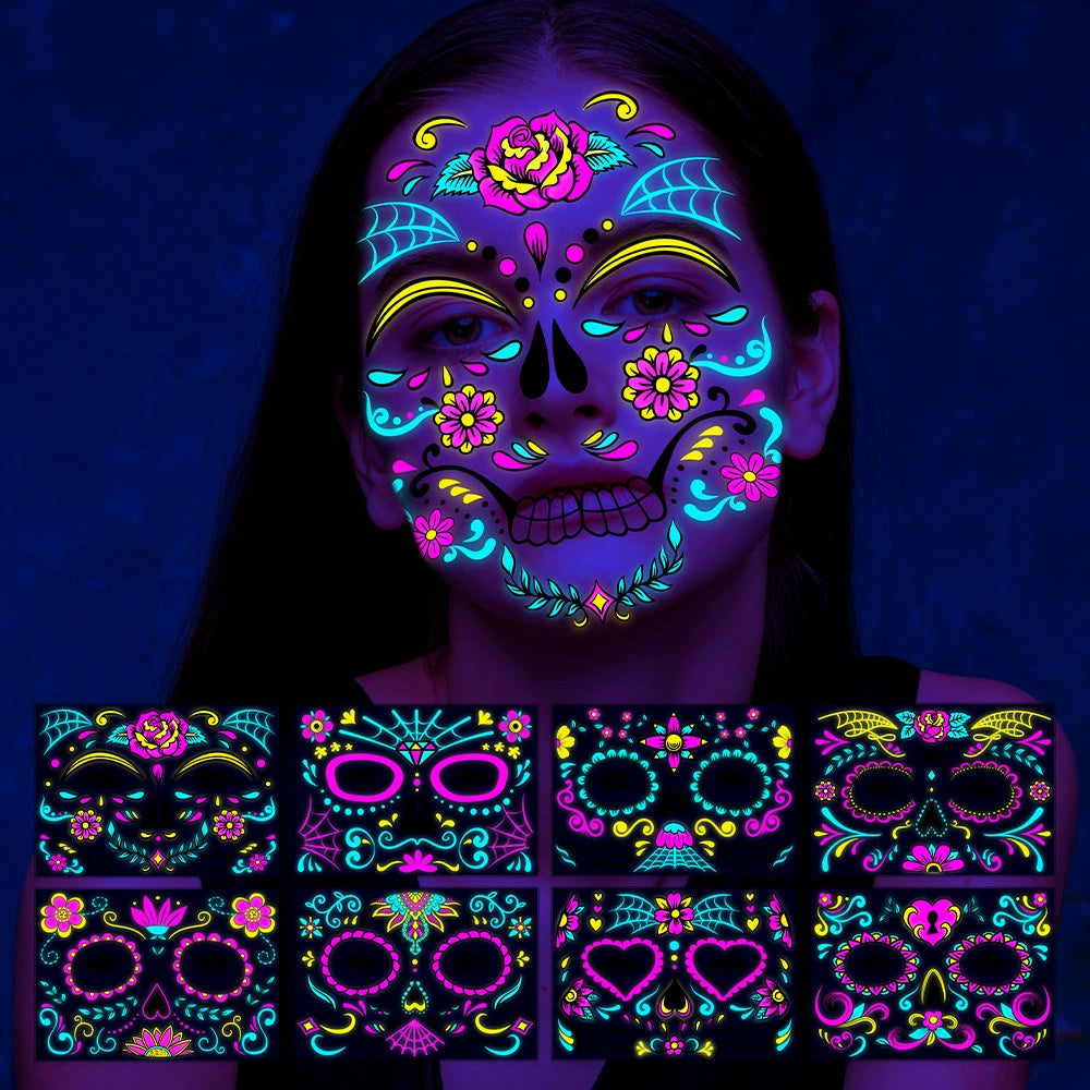 Glow-in-the-Dark Halloween Tattoo Stickers