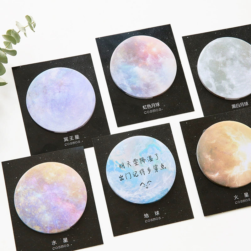 Creative Celestial Observation Series - Earth and Moon Post-it Notes Set