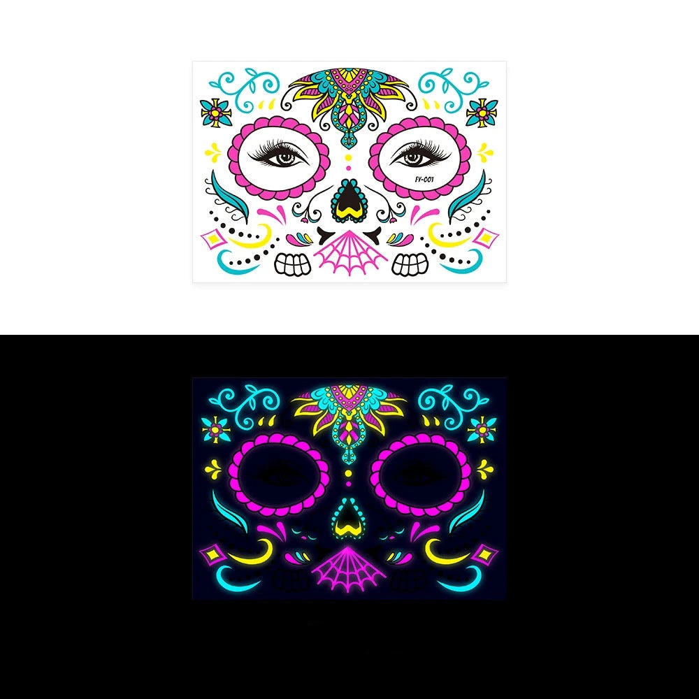Glow-in-the-Dark Halloween Tattoo Stickers