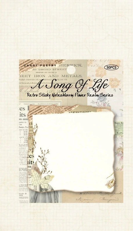 Vintage Charm - Retro-Inspired Sticky Note Memo Pad Collection