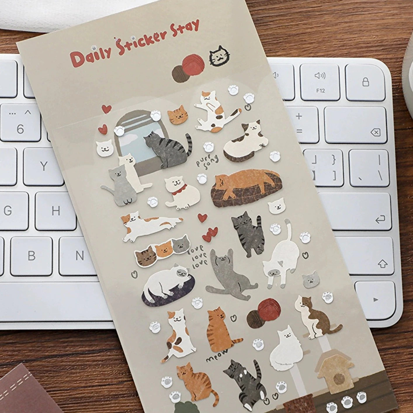 Korea BONITO Adorable Cat Life Stickers | Cute and Lovable Daily Cat Moments for Decoration