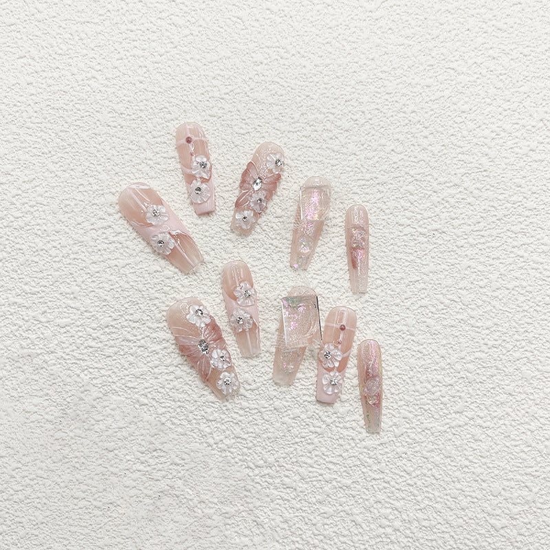 High-End Frozen Crystal Butterfly Nail Armor - Detachable Ice Effect