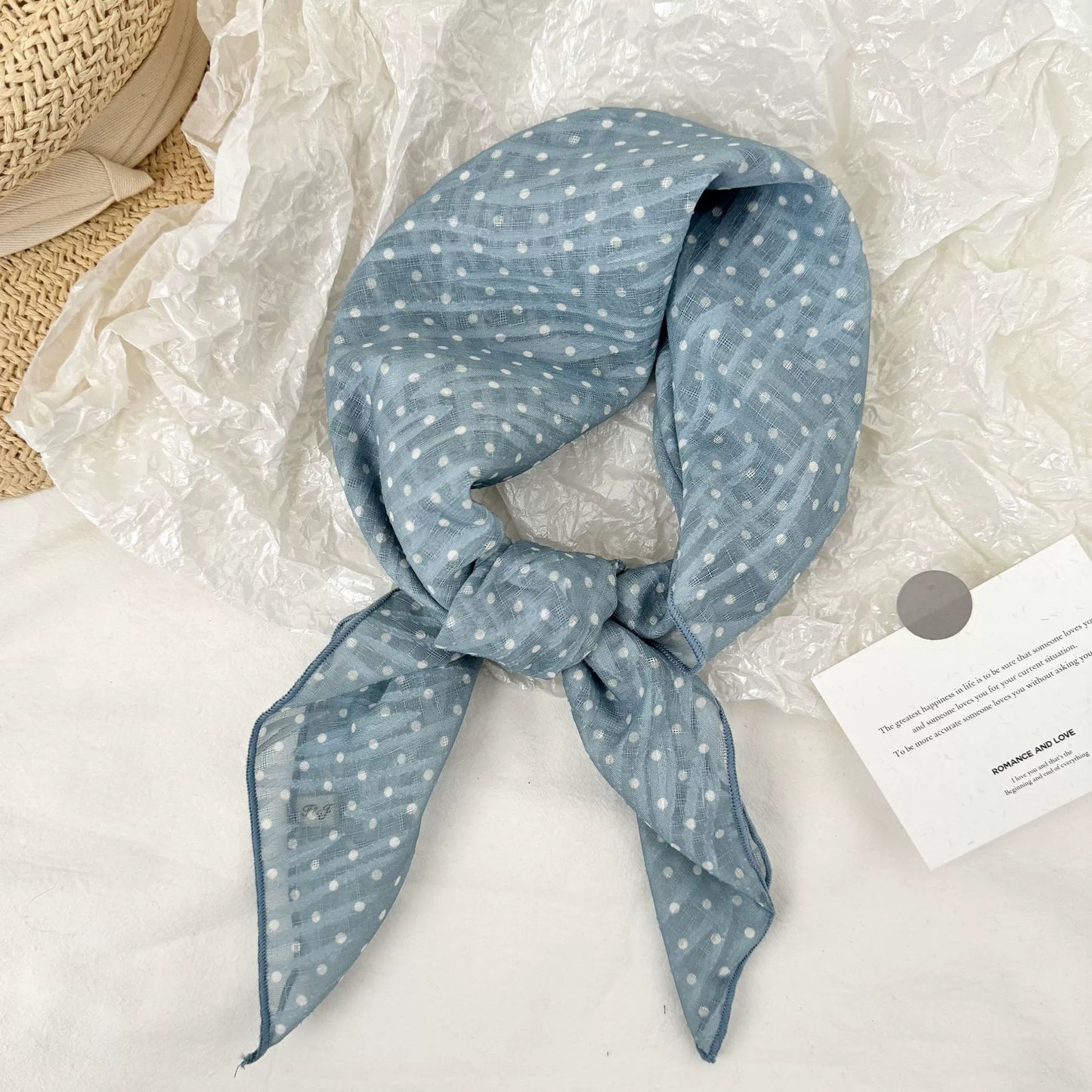 Vintage Floral Cotton and Linen Scarf