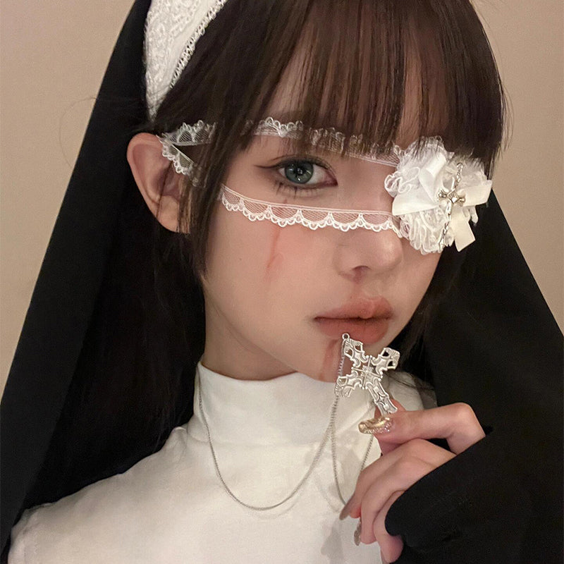 Gothic Lace Cross Eye Patch