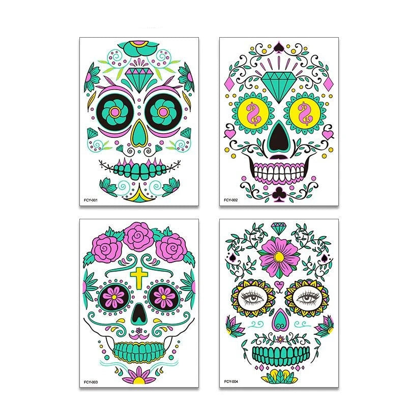 Glow-in-the-Dark Halloween Tattoo Stickers