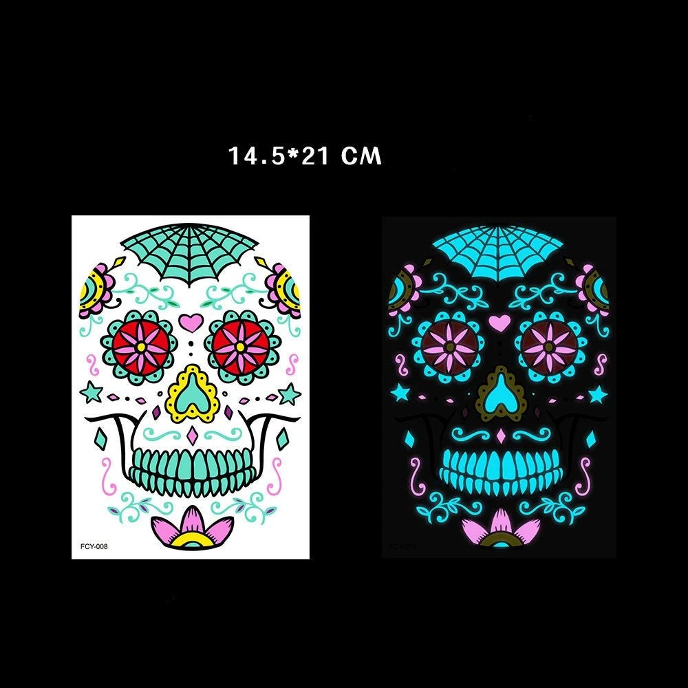 Glow-in-the-Dark Halloween Tattoo Stickers