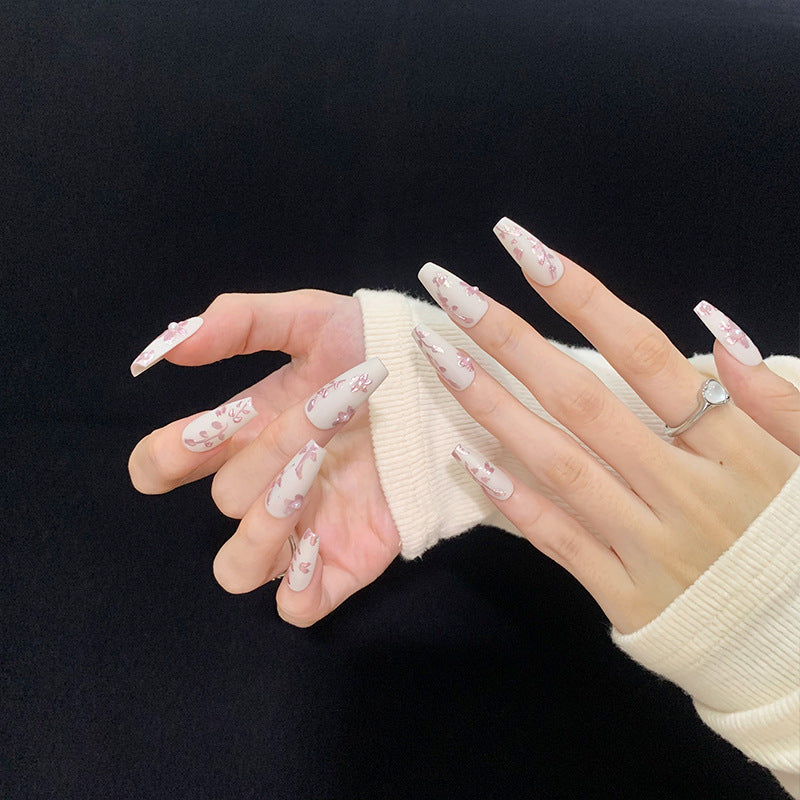 Mid-Length French Romantic Nail Art - Summer Collection