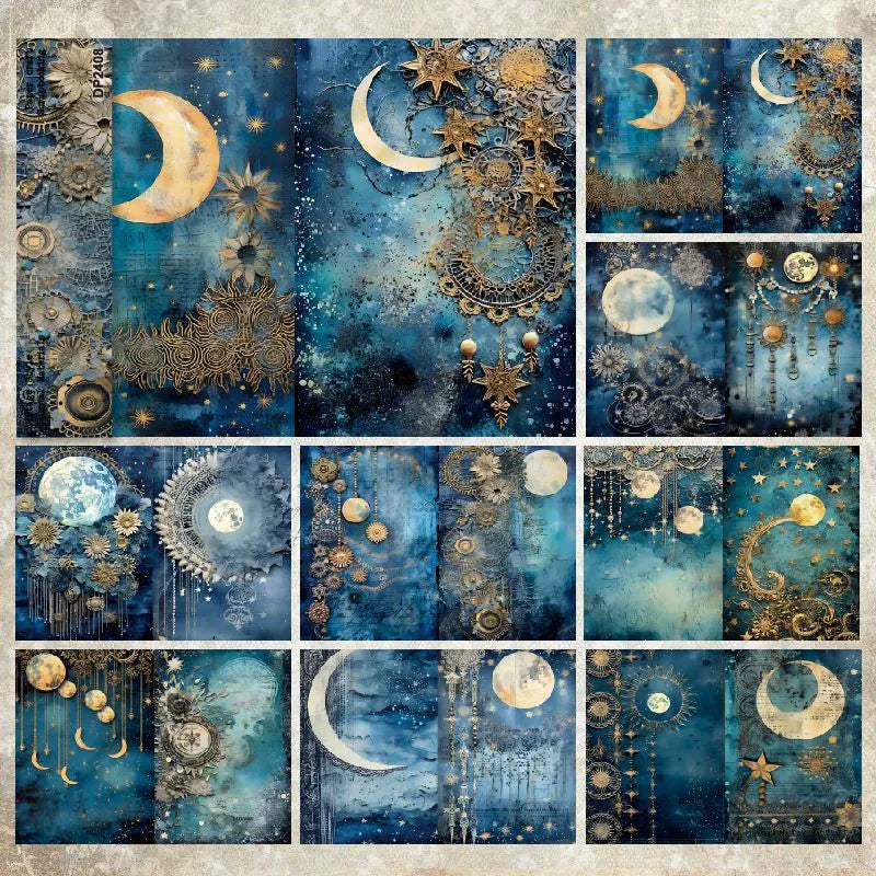 Celestial Enchantment: 3D Textured Star and Moon Background Paper