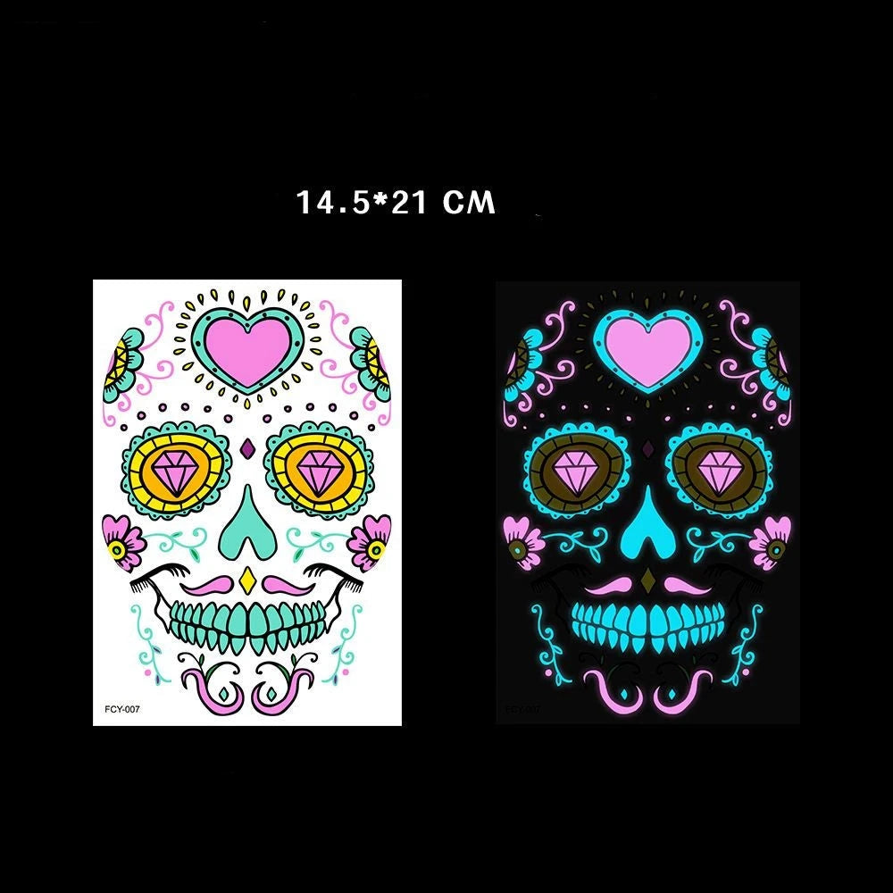 Glow-in-the-Dark Halloween Tattoo Stickers