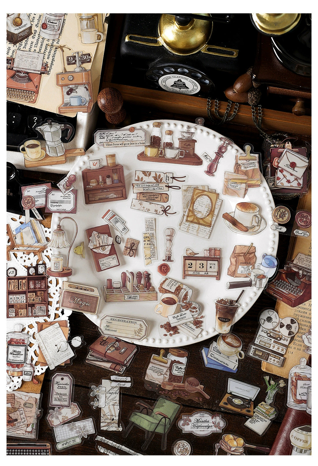 【Full set of 4 packs】 Nostalgic Life Story Sticker Set - Capture the Essence of Your Journey with Timeless Charm
