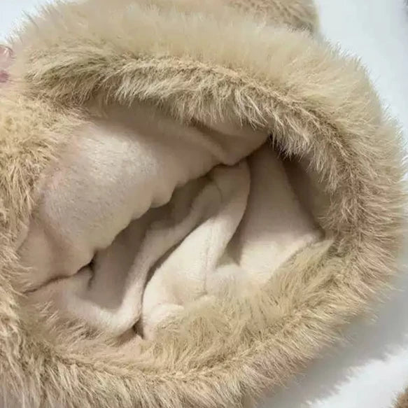 Cute Cartoon Bear Ears Plush Pullover Hat