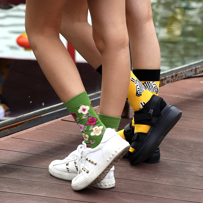 Vintage Canvas Art Socks