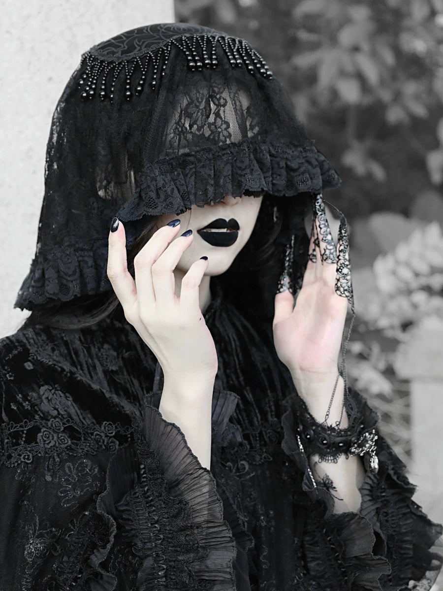 Mist Classical Gothic Lace Headpiece with Veil