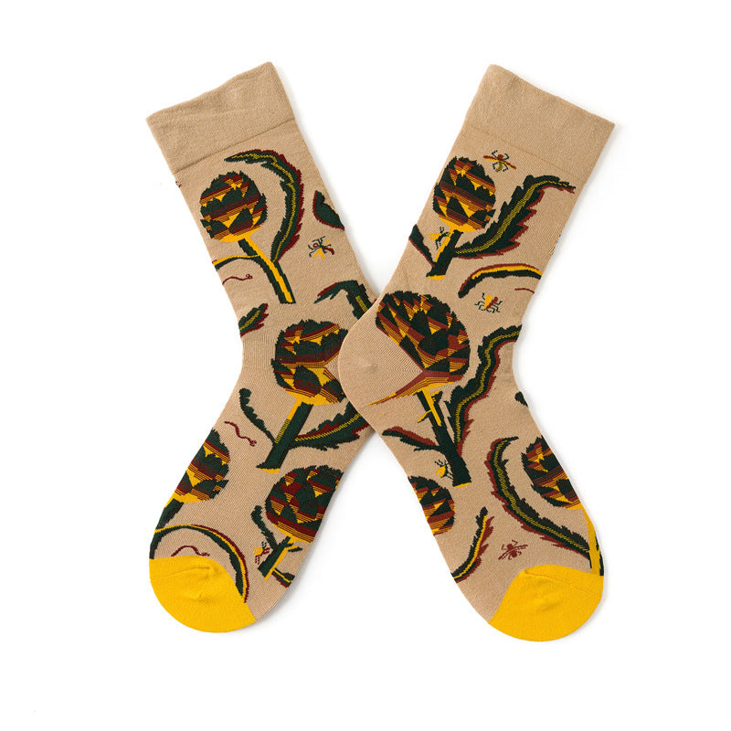 Vintage Canvas Art Socks