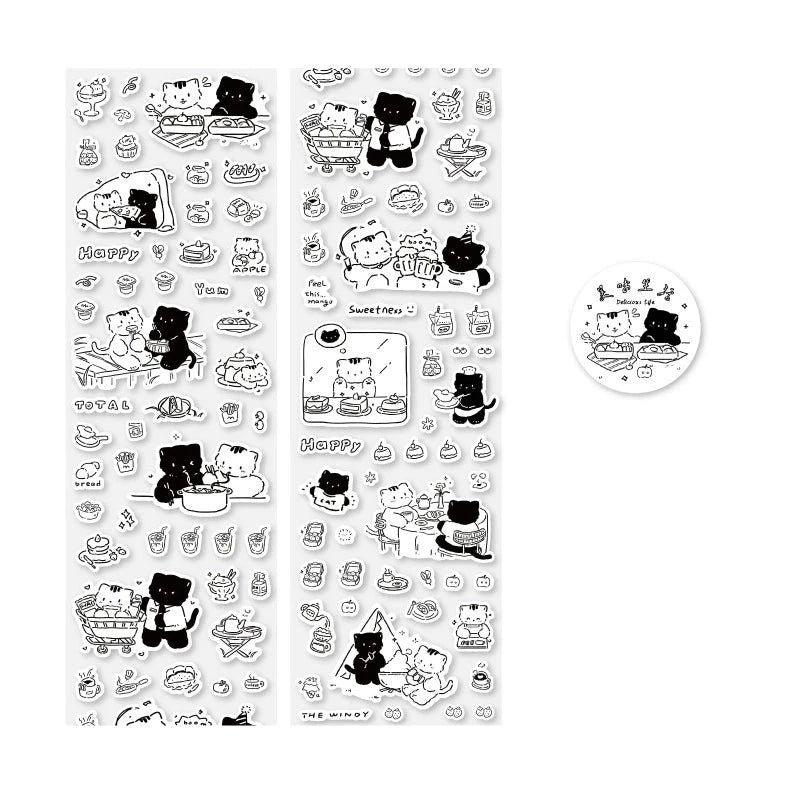 Monochrome Meow Sticker Set