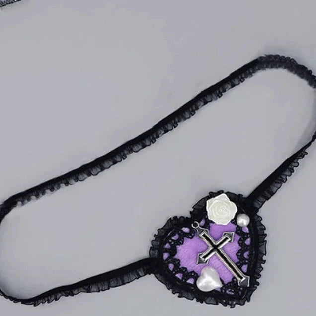 Gothic Lace Cross Eye Patch