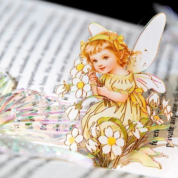 Goka 3D Hot Stamping Stickers | Flower Room Elf Girls | Waterproof & Child-Friendly | 30 Sheets