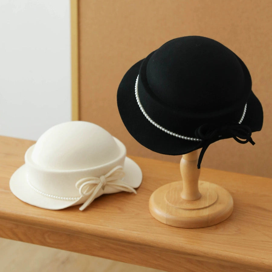 Full Wool Bow Top Hat for Girls