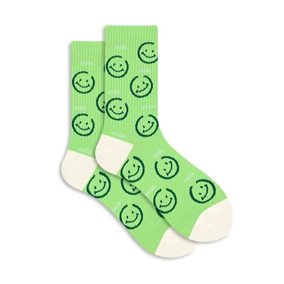 Green Smiley Crocodile Socks