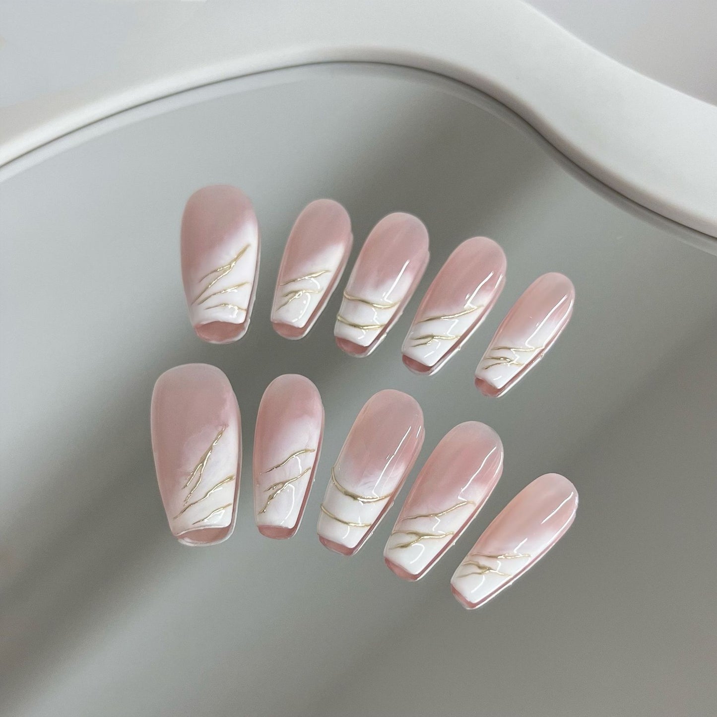 Sweet Gradient White Nail Art - Purely Crafted Charm