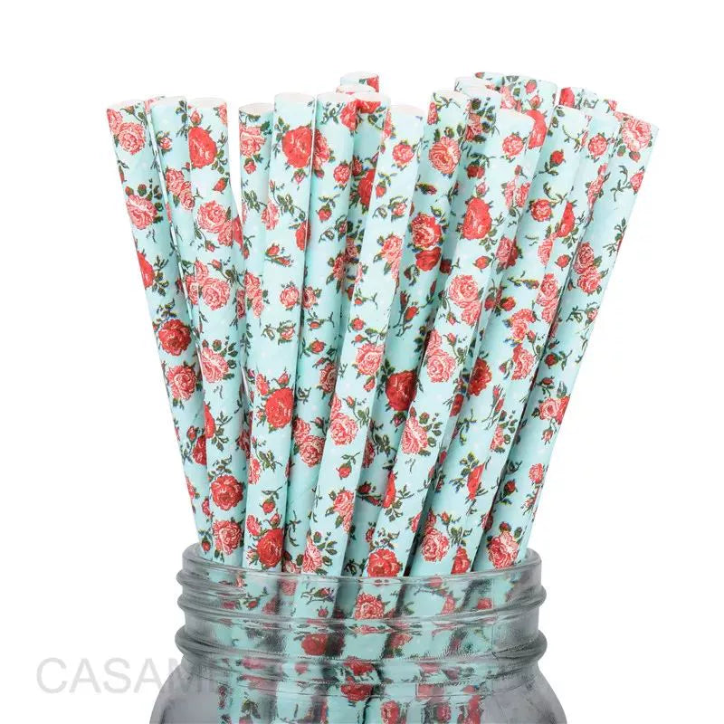 Eco-Chic Vintage Inspired Paper Straws - Romantic & Biodegradable