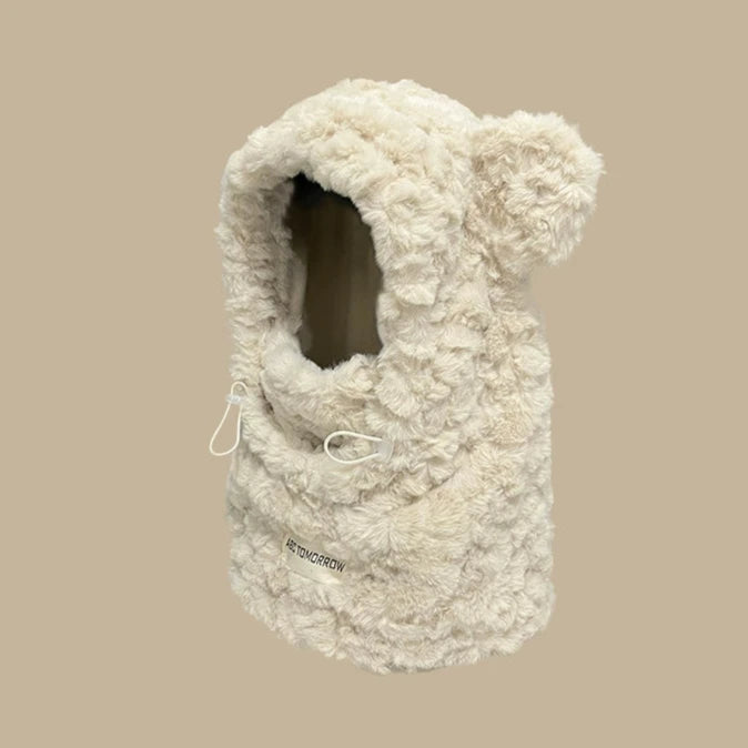 Thickened Velvet Cartoon Bear Hat Adorable Winter Ear Protection