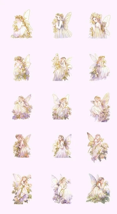 Goka 3D Hot Stamping Stickers | Flower Room Elf Girls | Waterproof & Child-Friendly | 30 Sheets