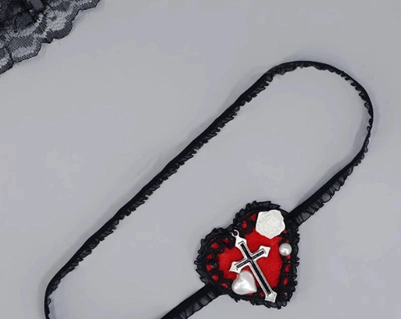 Gothic Lace Cross Eye Patch