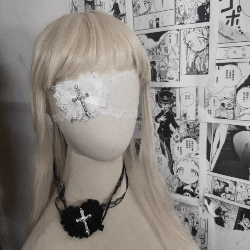 Gothic Lace Cross Eye Patch