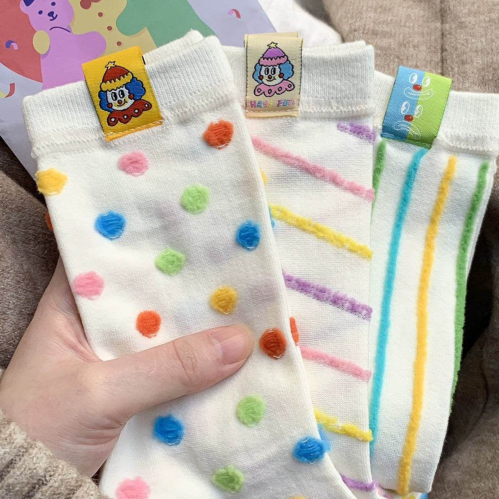 Rainbow Stripes & Polka Dot Circus Socks