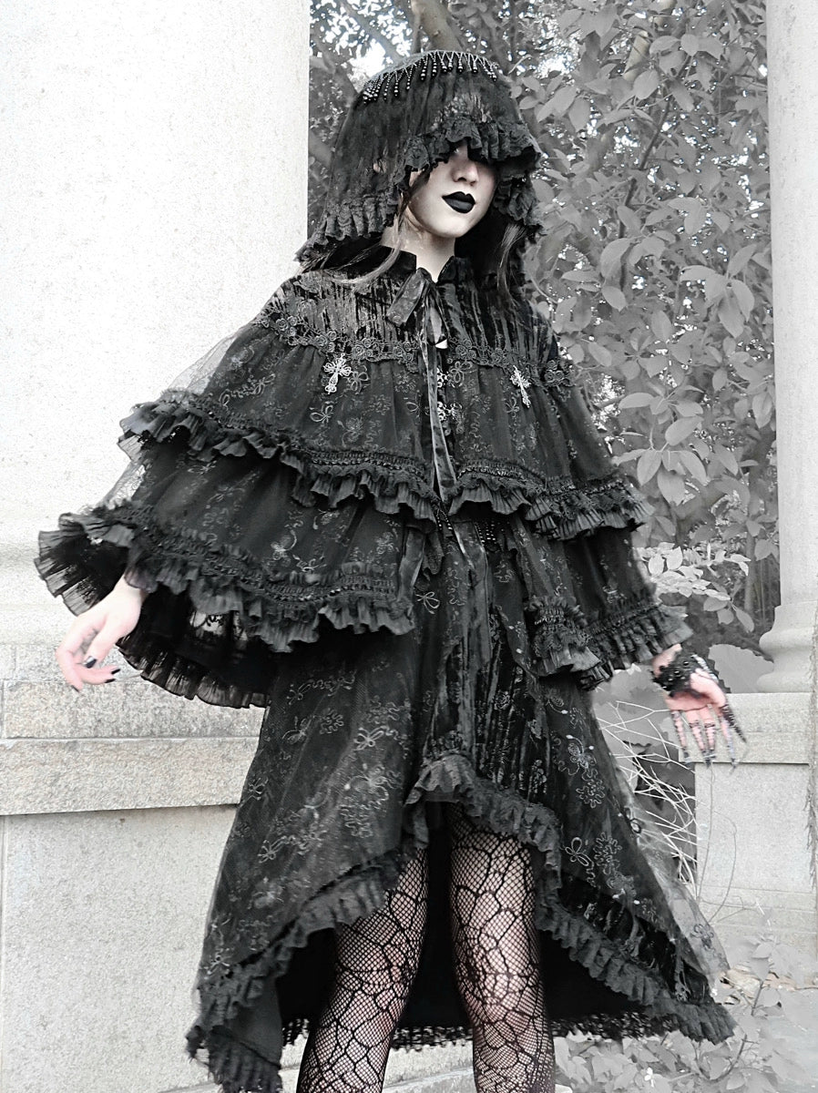 Mist Classical Gothic Lace Headpiece with Veil