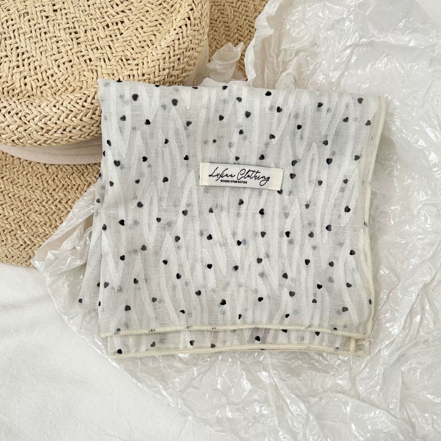 Vintage Floral Cotton and Linen Scarf