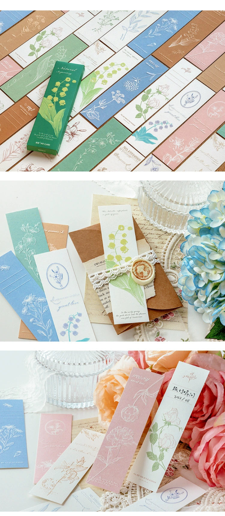 Vintage Charm' - 3D Relief Bookmark Card Collection