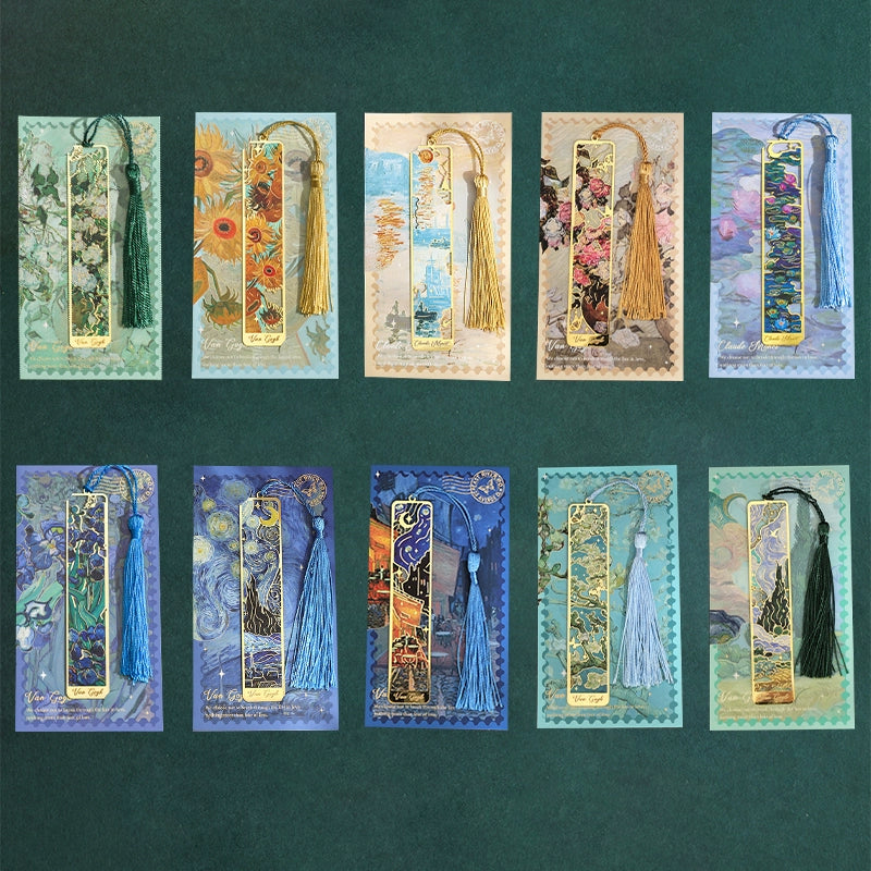 Exquisite Antique-Style Oil Painting Hollow Bookmark - Brass Souvenir Gift