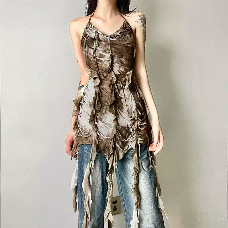 Dunes Wasteland Hooded Sleeveless Dress