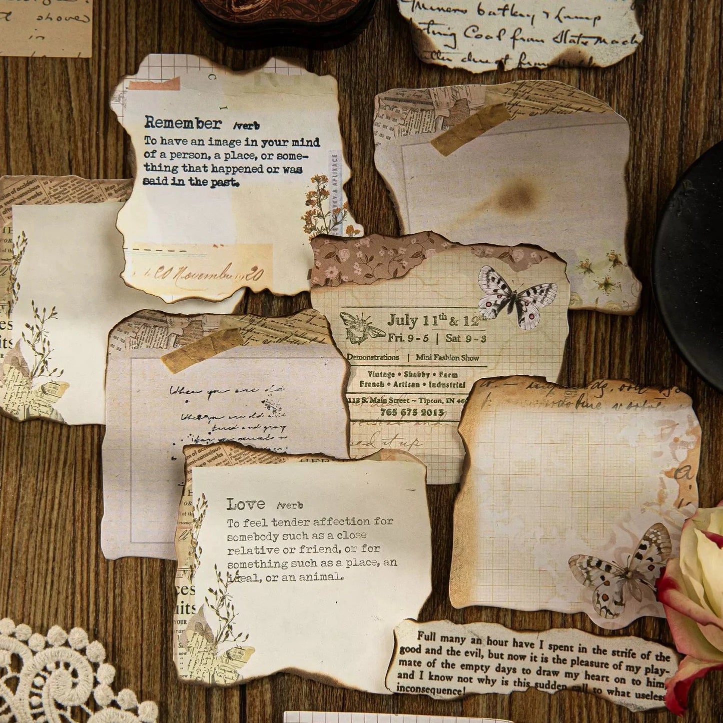 Vintage Charm - Retro-Inspired Sticky Note Memo Pad Collection