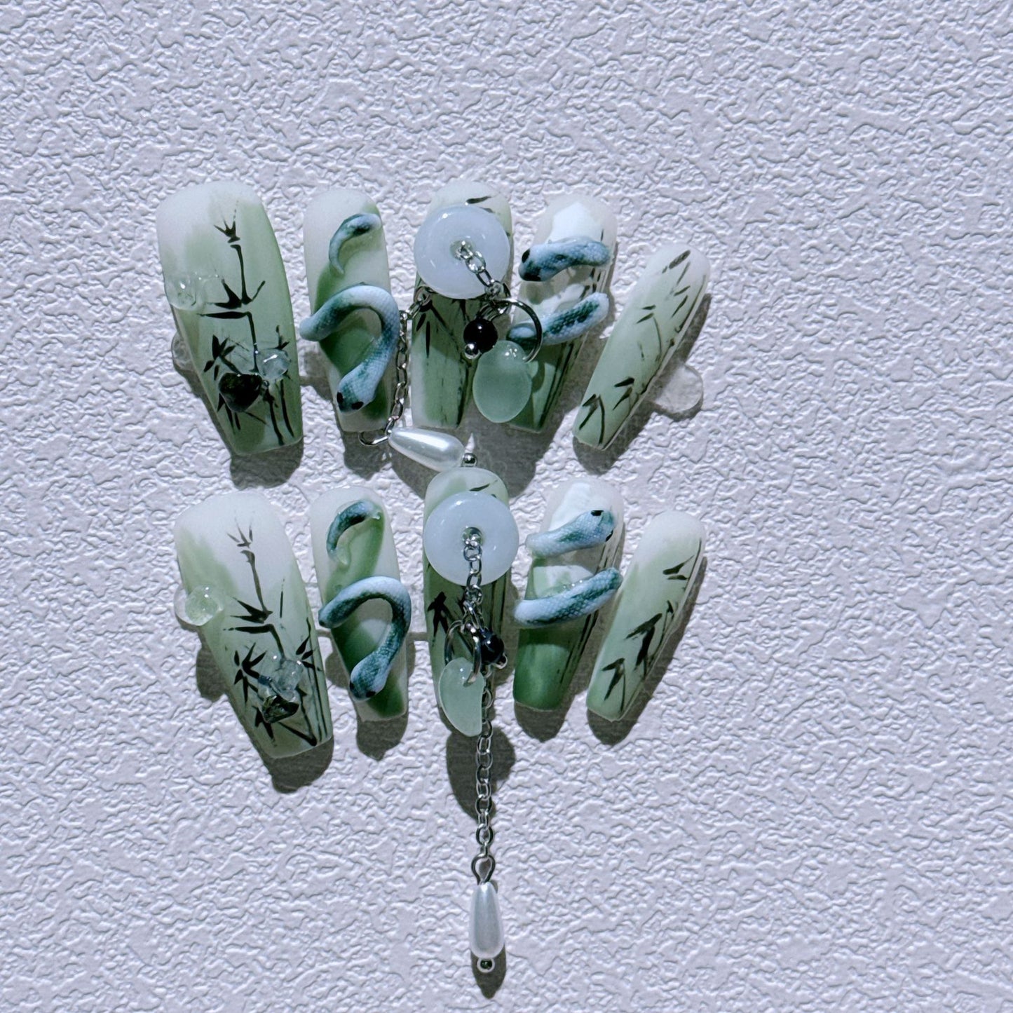 Jade Bamboo Oriental Noble Nail Art