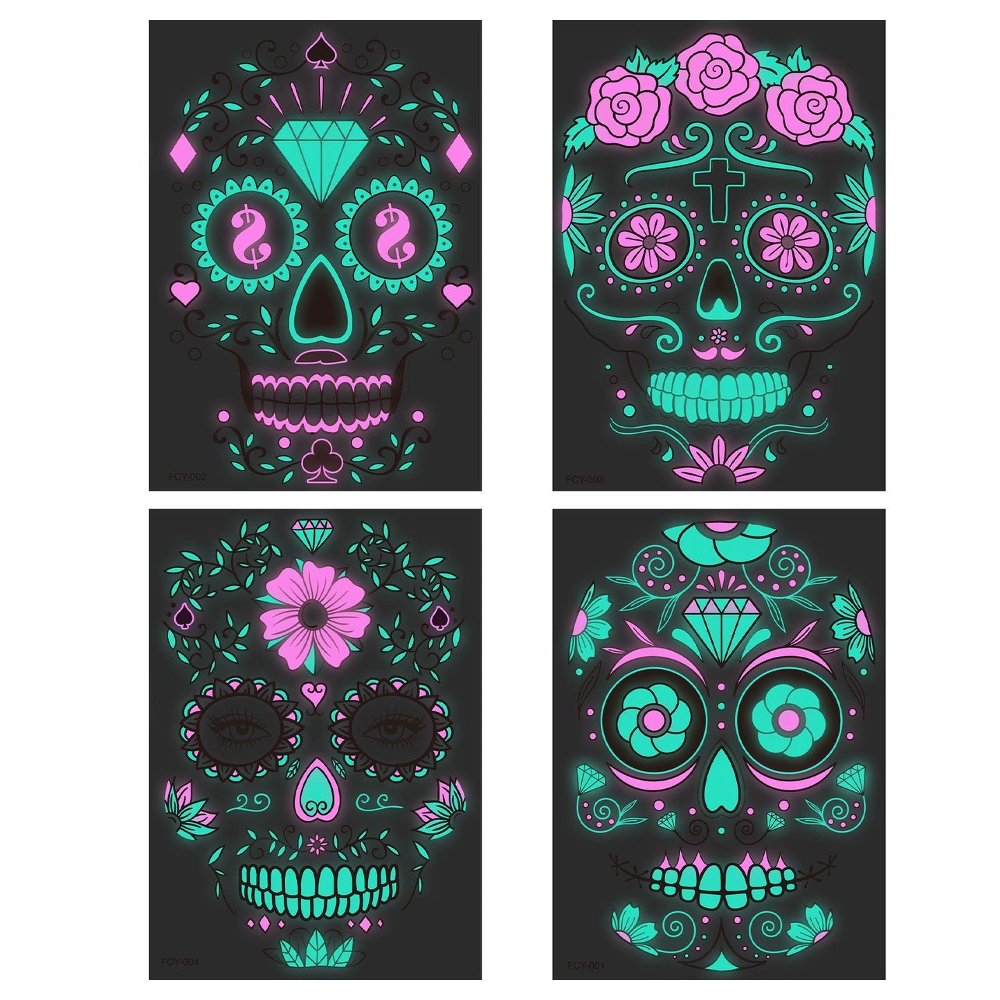 Glow-in-the-Dark Halloween Tattoo Stickers